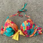 Aerie  Bridget Halter Orange Tropical Bikini Bra Top Sz 34C Photo 0