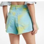 We Wore What  Flare Bell Short, size 26, NWT, Yellow/Green tie dye Photo 1