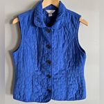 Christopher & Banks  Blue Quilted Vest Small Button Front Fall Layering Photo 1