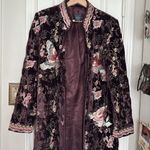 Boston Proper Heavily embroidered velvet long jacket Photo 3