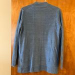 Talbots Open Front Cardigan Sweater Blue Open Stitching 100% Linen Small Photo 6