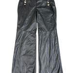 Derek Lam 10 Crosby x RTR Flare Faux Leather Sailor Pant in Black, Size US 8 Black Photo 3