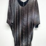 ZARA Basic Evening Womens Silver/Brown Metallic Oversized Mini Dress Size M Photo 0