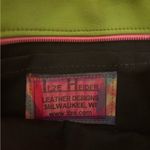 Ilze Heider Green Leather Flower Design Vintage Crossbody Handbag Photo 1