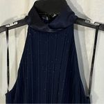 Papaya Payapa Navy Shimmery Sleeveless Lace Neck Tie Mini Dress Size‎ Medium Photo 1
