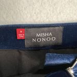 Misha NoNoo Mini Skirt Blue Velvet Size Medium Boho‎ Retro '60's Front Zipper Photo 2