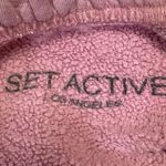Set Active Pink Fleece Sherpa Lined Pull On High Waisted Sweat Shorts Size S Photo 4