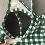 ALBION FIT Albion Green White Check Pattern Racerback Sports Bra Size Small Photo 3
