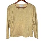 Bob Mackie  VINTAGE gold metallic sparkle long sleeve pull over top size large Photo 0