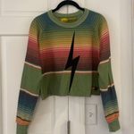 Aviator Nation RARE  Tulum Serape Bolt Stitch Crop Sweatshirt Small EEUC 🥰 Photo 2