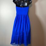David's Bridal David’s Bridal Bright Blue Short Strapless Pleated‎ Dress Size 4 Photo 3