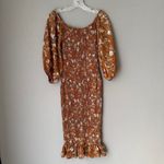 Princess Polly  sz 6 Rust Orange Floral boho fitted midi‎ Dress NWOT Photo 5