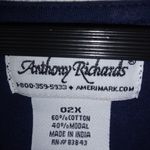 Anthony Richards 2X Navy Ruffle Dress Career Top Plus Blue Photo 4