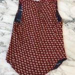 Anthropologie Embroidered Navy Red Floral Tank Top Photo 1