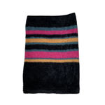 Almost Famous  colorful striped Black fuzzy knee length Skirt Photo 6