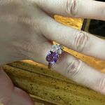 Natural Rose de France Amethyst Sterling Silver Flower Ring Size 9 Purple Photo 2