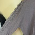 Garnet Hill  Gray‎ Lace Sleeve Dolman Top Womens Size LG Organic Cotton Blend Photo 1