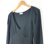 ALC Frank A.L.C. Dafne Midi Dress Size XS Black Ribbed Puff Knit Bodycon Quiet Luxury Emo Photo 6