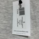 We Wore What  Crew Neck Henley Grey Ribbed Bodysuit - Size Small Photo 4