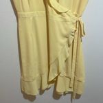 Aritzia Sunday Best Savoy Yellow Ruffle V-Neck Wrap Mini Dress Short Sleeve 10 Photo 8