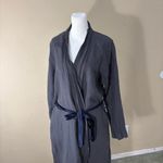 PARACHUTE 100% Linen Long Robe Gray Bathrobe Pockets Belted Unisex Sz S Lounging Photo 1