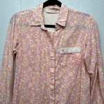 Joie Victoria's Secret Floral Long Length Button Down Sleep Shirt Womens Size XS Photo 2