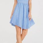 Julia Jordan Women's Blue/White Striped Ruffle V-Neck A-Line Dress NWOT 6 Photo 3