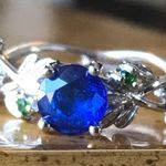 Blue Spinel Chrome Diopside Sterling Silver Ring Size 6 Photo 8