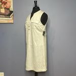 Alfani Women’s Henley Faux Suede Shift Dress Size 6 NWT Silver Photo 5