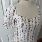 Reformation  Lacey Dress Sz 12 White Floral Tie Back Smocked Spring Easter Bridal Photo 9