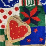 Vintage Bellepointe Patchwork Hearts Knitted Cardigan Size L Tan Size L Photo 6