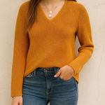 J.Crew High Low Hem Cotton V-Neck Cable Knit Tunic Sweater Photo 0