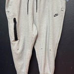 Nike Tech Light Gray Cropped Joggers with Black Accents Size 2X Photo 0