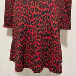 Lipsy London New Lipsy Animal Print Square Neck Mutton Long Sleeve Mini Dress Red Size 8 Photo 6