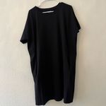 NWT Eileen Fisher Black Boxy Crewneck Dress Pockets XL‎ Photo 1