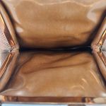 Vintage 50s Floral Tapestry Stitch Seed Bead Purse Handbag Top Handle Brown Photo 7