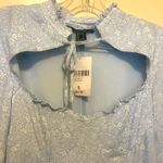 Forever 21 NWT  Cut Out Mini Dress Floral Whimsical  Blue Sm Cottagecore Playful Photo 3