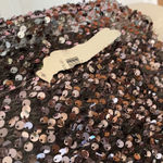 Altar'd State  Medium Top babydoll Sequin Blouse Y2K Ruffle Shirt Gunmetal Grey Photo 9