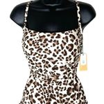 Kona Sol NWT Women’s Leopard Print Wrap Belt One Piece Swimsuit Size Medium Photo 4