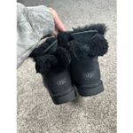 UGG  Arielle Bailey Fur Bow Short Boots black winter sheepskin furry women’s 7 Photo 9