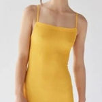 Urban Outfitters  Tyra Textured Strappy Back Mini Dress Yellow Orange -Medium Photo 0