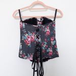 Y2K Alivila‎ Y. Womens Corset Top Size M Black Floral Boned Bustier Fairy Grunge Size M Photo 3