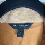 Banana Republic Vegan Suede Camel Brown Button Up Collared Top Size Small Photo 2