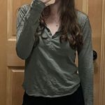 VICI  Collection Daralynn Cotton Long Sleeve Henley - Washed Olive Photo 3