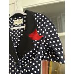 BETTIE PAGE Navy White Polka Dot‎ Retro 50's SEXY Secretary Swing Dress … Black Size XS Photo 3