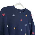 Madewell mile(s)  Confetti Floral Embroidered Mainstay Sweatshirt Size Large Blue Photo 1
