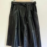 Cato Black Faux Leather Vegan Midi Skirt Small  Photo 0