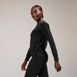 FIGS Cornelia FORMx Crewneck Scrub Top in Black, Size X-Small Photo 1