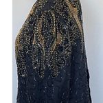 Vintage Black Gold Beaded Open Back Dress Size 6 Photo 7