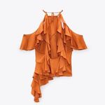 ZARA  Ruffle Satin Effect Tank Top Blouse Photo 12